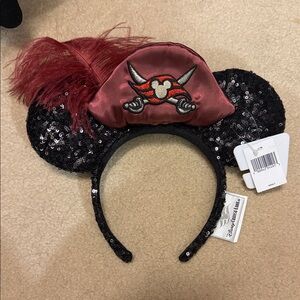 Disney Cruise Line Pirate Mickey Mouse Ears  Headband - Red and Black